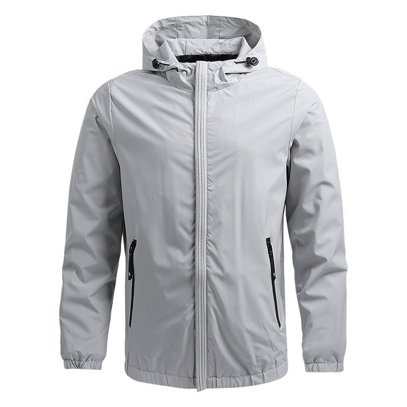 Autumn men's thin casual jacket, baseball jacket, hooded men's jacket, 5 pieces