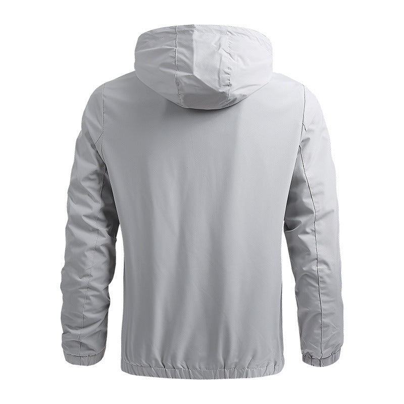 Autumn men's thin casual jacket, baseball jacket, hooded men's jacket, 5 pieces