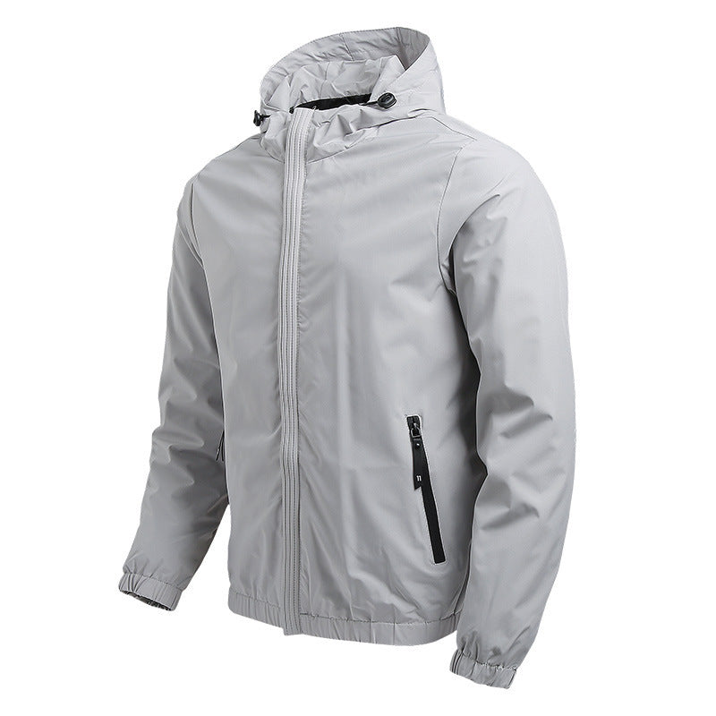 Autumn men's thin casual jacket, baseball jacket, hooded men's jacket, 5 pieces