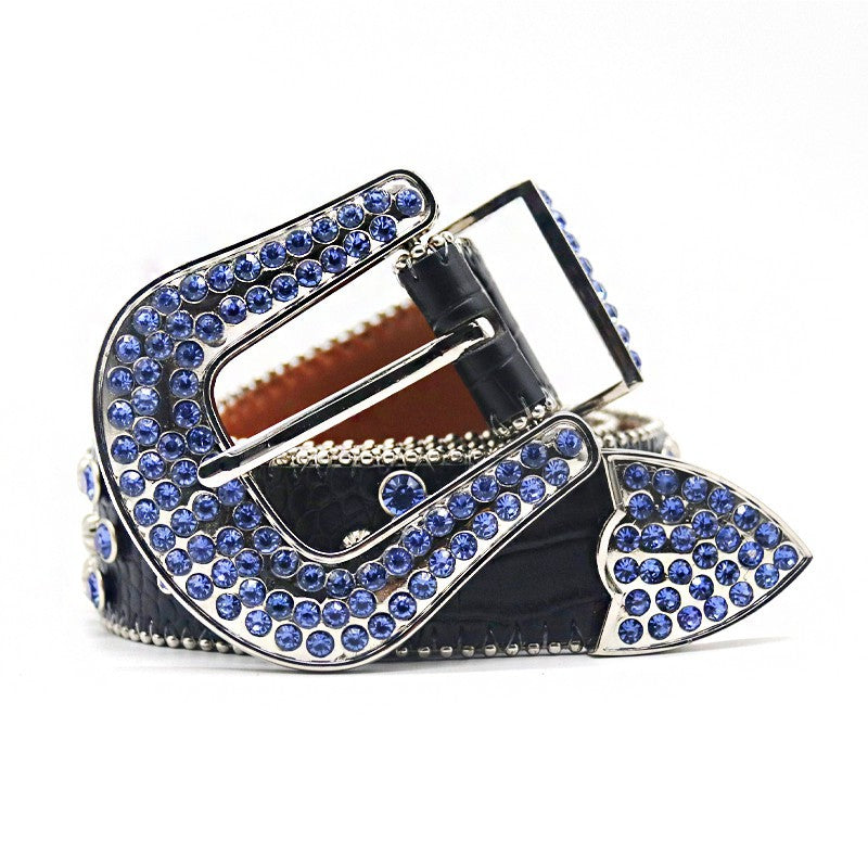 Diamond waist belt, women's belt, men's inlaid alloy needle buckle, hip-hop punk personality, versatile, slim waist, 5 pieces