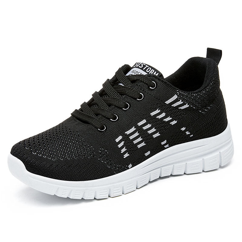Women's shoes, sports shoes, soft sole, not tiring feet, mom's shoes, fly woven breathable mesh shoes, casual single shoes, 5 pieces