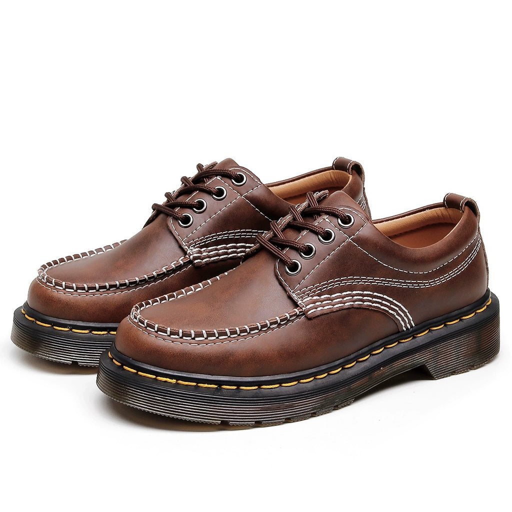 4-pole Le Fu shoes, fashionable women's commuting leather low top small leather shoes, British fashion, student casual versatile 5 pieces