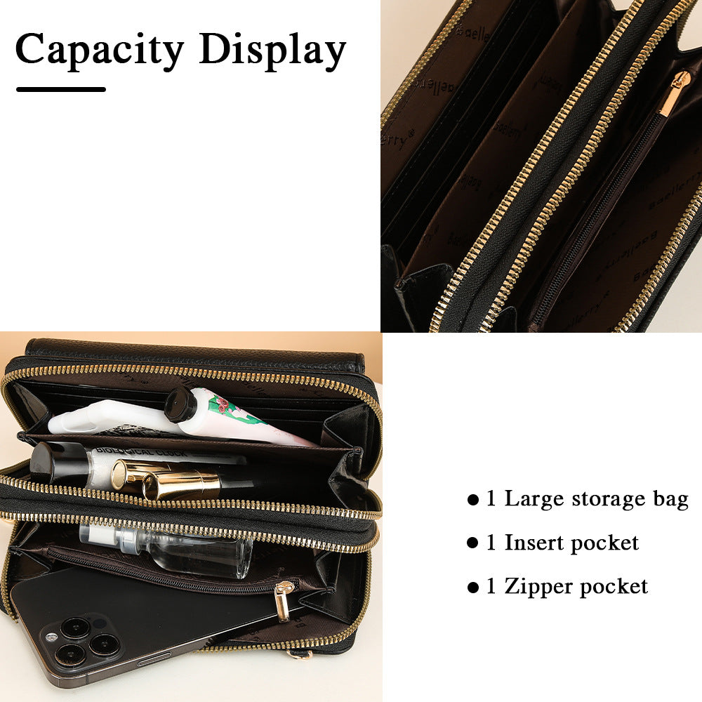 Women's wallet new baellerry lychee pattern crossbody bag cross-border letter zipper single shoulder mother bag women's bag 5 pieces
