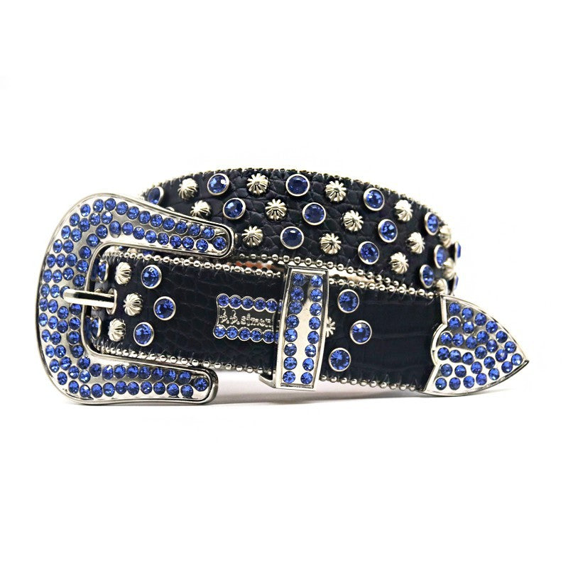 Diamond waist belt, women's belt, men's inlaid alloy needle buckle, hip-hop punk personality, versatile, slim waist, 5 pieces