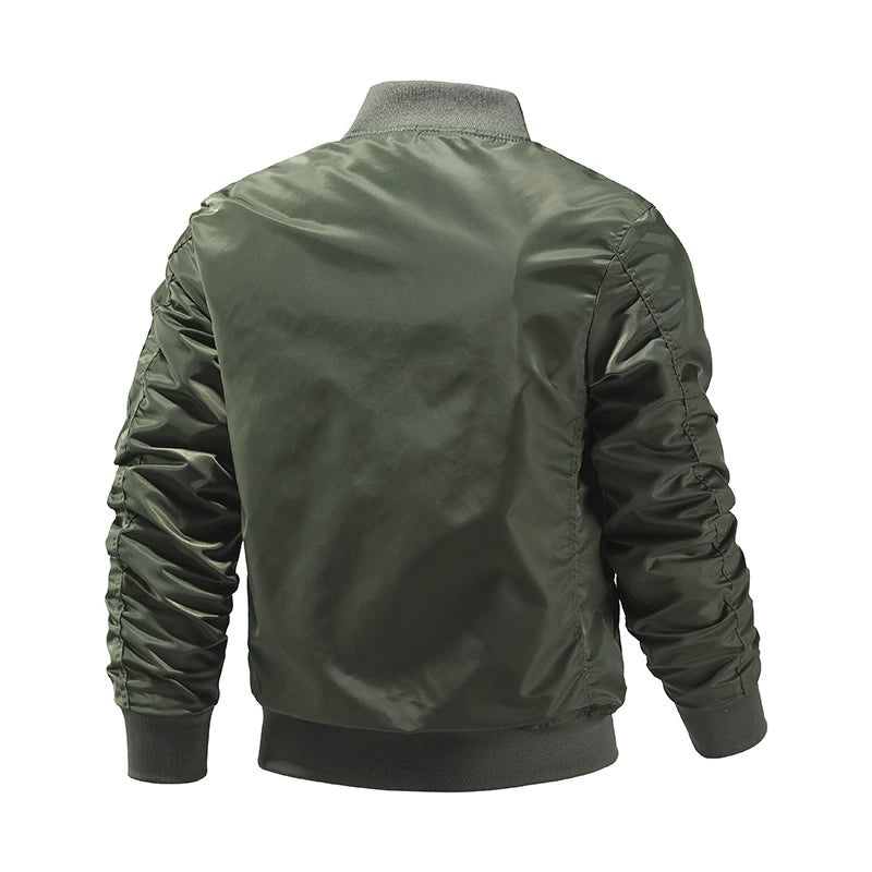 Flight jacket men's solid color Spring and Autumn MA1 pilot jacket baseball jacket men's plus size printed logo 5 pieces