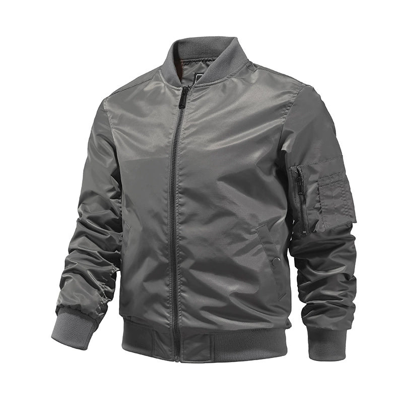 Flight jacket men's solid color Spring and Autumn MA1 pilot jacket baseball jacket men's plus size printed logo 5 pieces